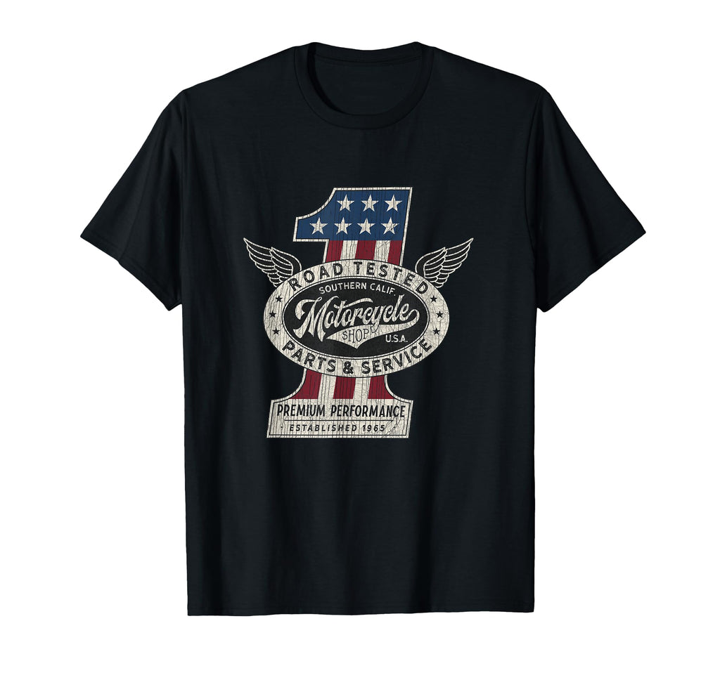 Motorcycle Shop No 1 Biker Usa Pride T-Shirt - Unique Graphic Unisex - T-Shirt, Sweatshirt, Hoodie