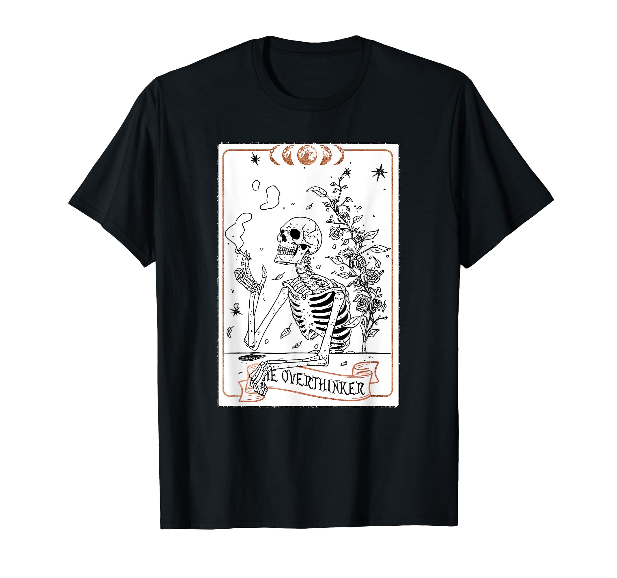 Skeleton Overthinking Overthinker Card T-Shirt - Graphic Print Men Women - T-Shirt, Sweatshirt, Hoodie