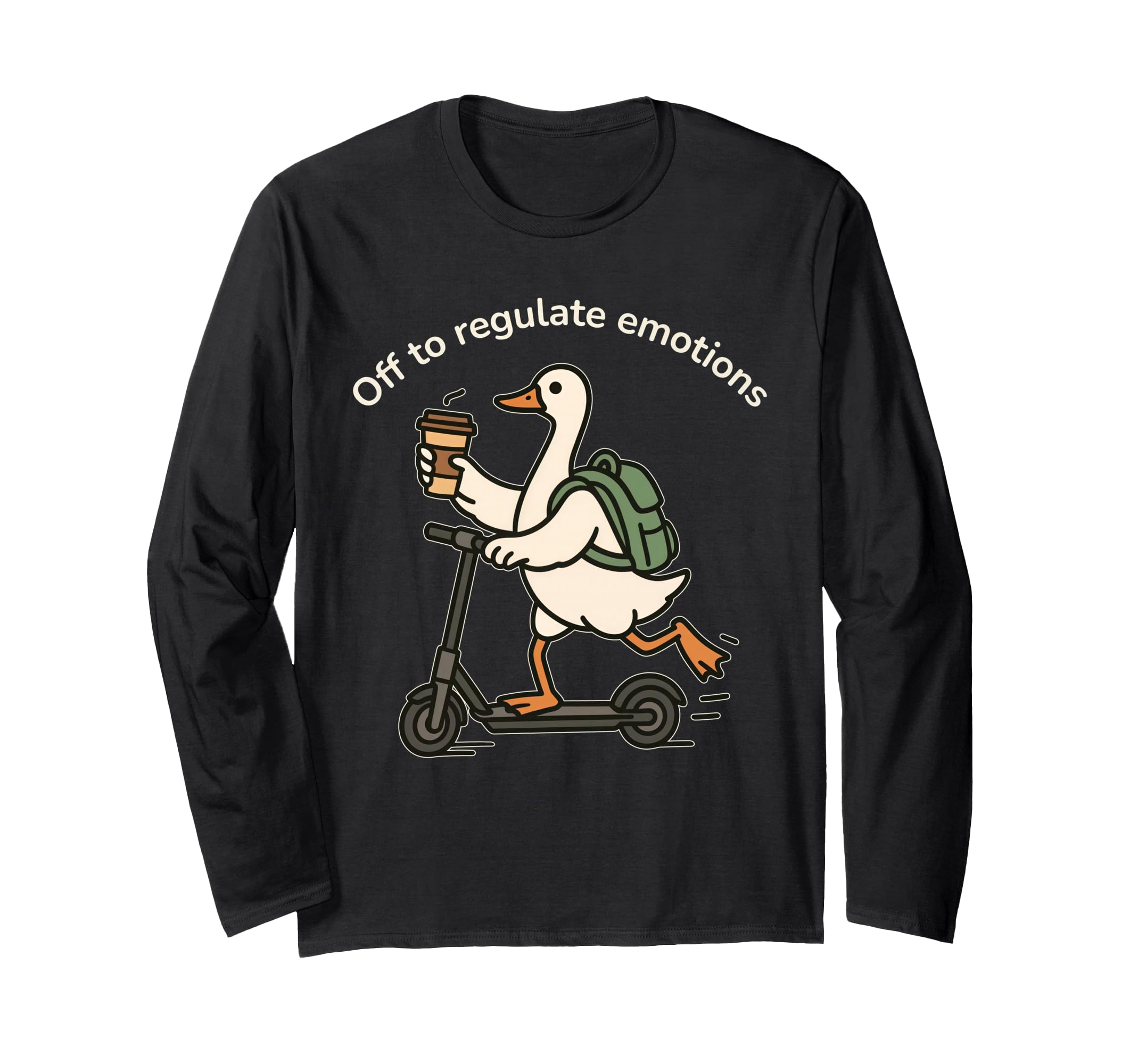 Off To Regulate Emotions Funny Goose T-Shirt - Minimalist Print Unisex - T-Shirt, Sweatshirt, Hoodie