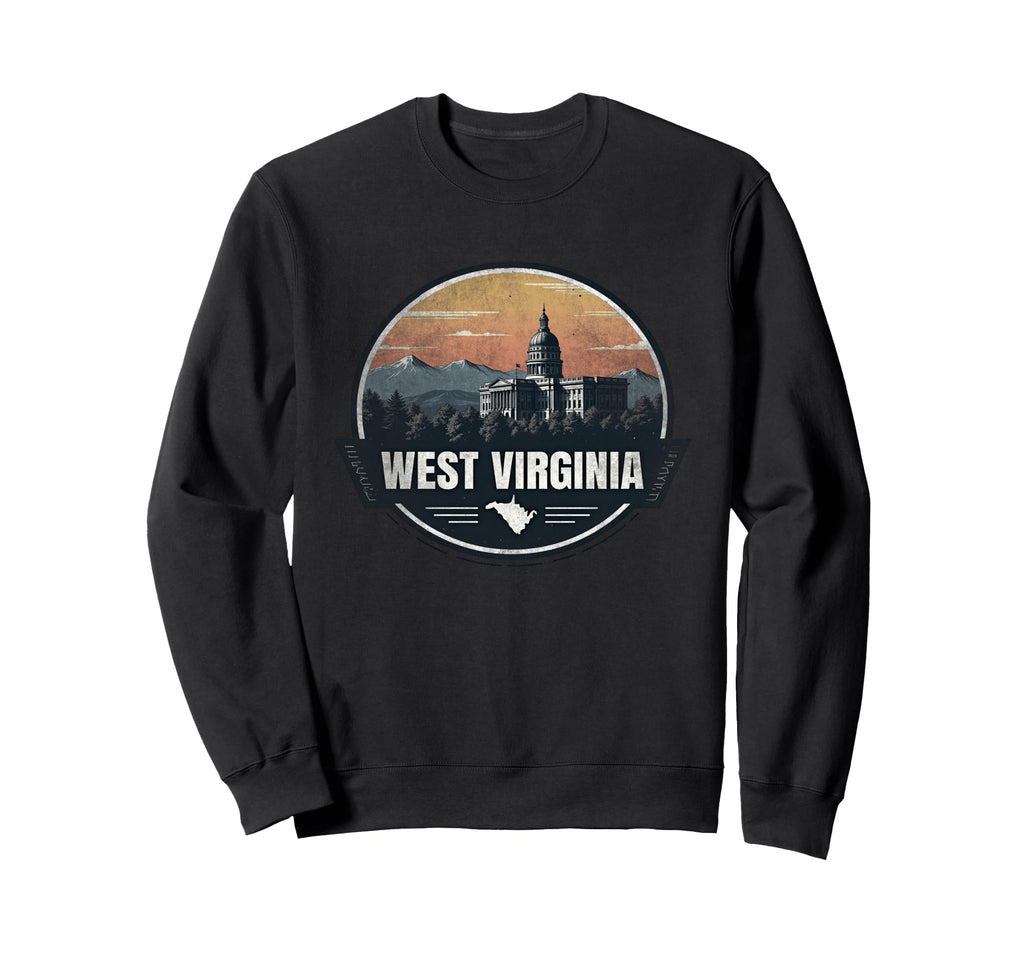 West Virginia Skyline Souvenir Sweatshirt - Aesthetic Graphic Men Women - T-Shirt, Sweatshirt, Hoodie