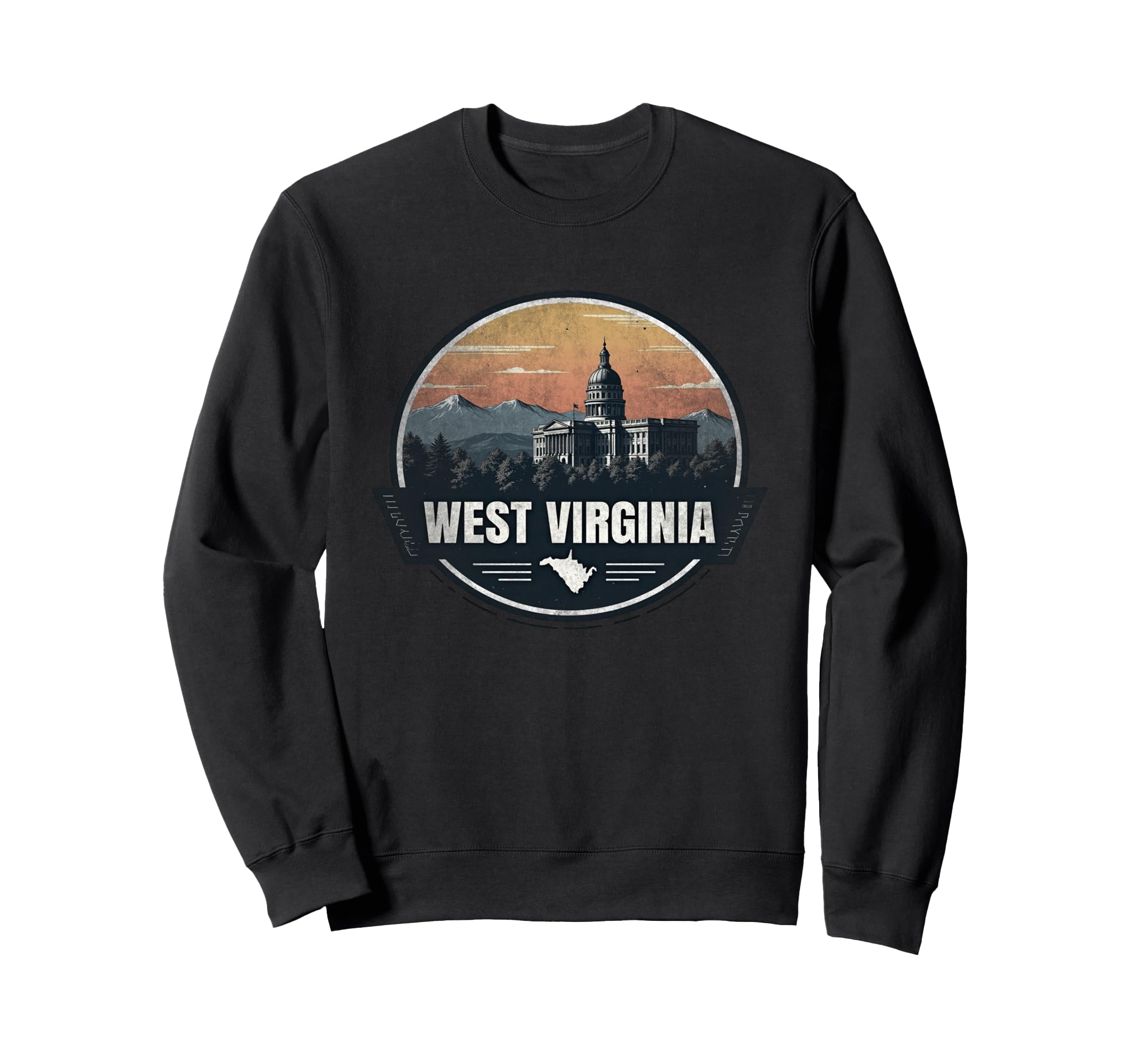 West Virginia Skyline Souvenir Sweatshirt - Aesthetic Graphic Men Women - T-Shirt, Sweatshirt, Hoodie