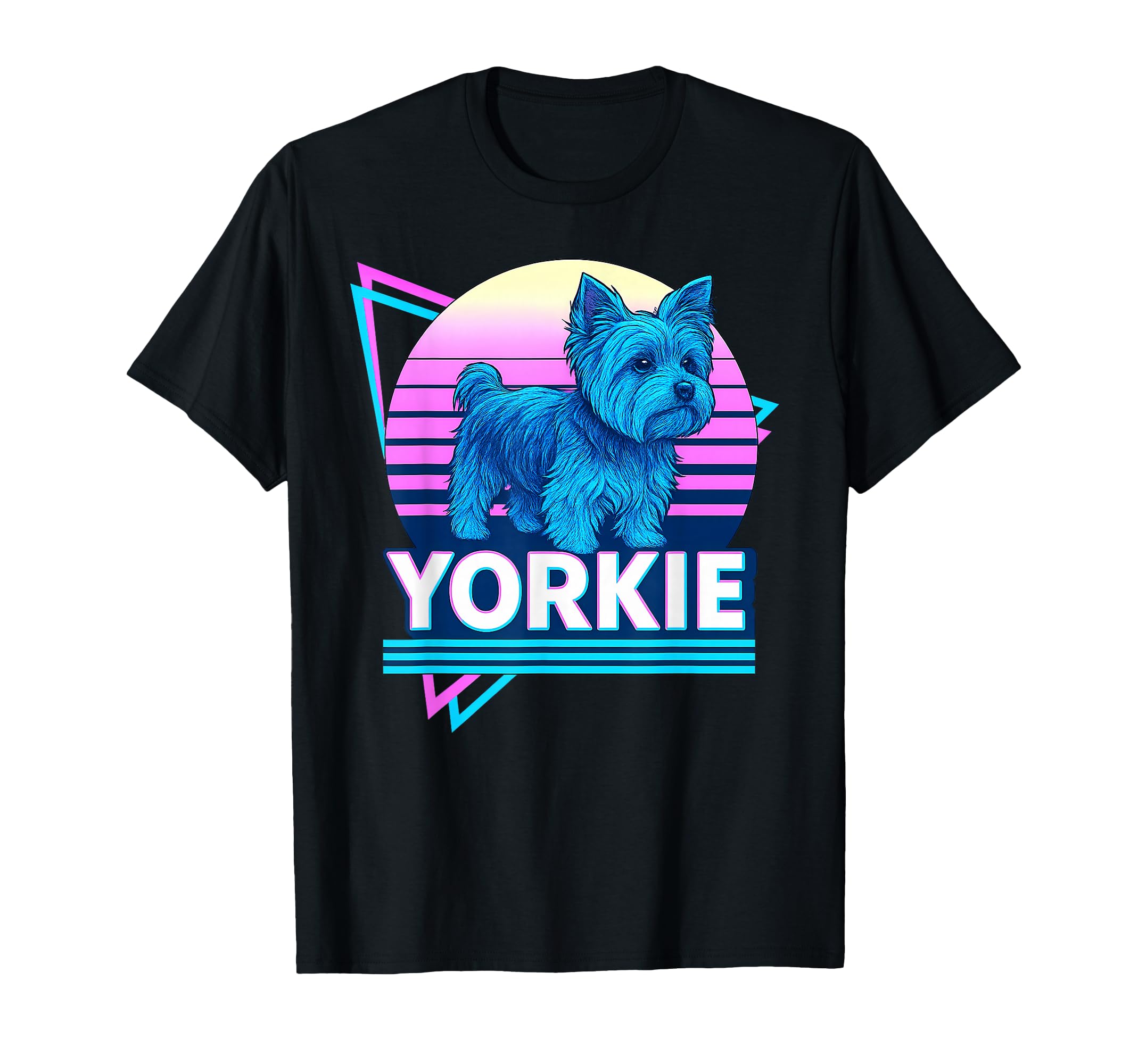Yorkshire Terrier Synthwave Aesthetic T-Shirt - Custom Art Print Men Women - T-Shirt, Sweatshirt, Hoodie