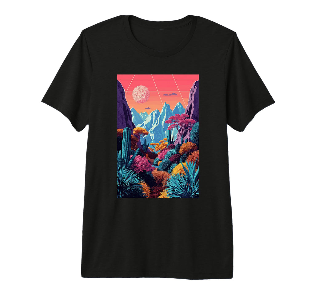 Desert Landscape Futurism Sunset Nature T-Shirt - Custom Art Print Unisex - T-Shirt, Sweatshirt, Hoodie