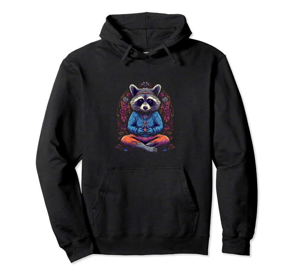 Yoga Raccoon Meditation Zen Mindfulness Hoodie - Novelty Apparel Men Women - T-Shirt, Sweatshirt, Hoodie