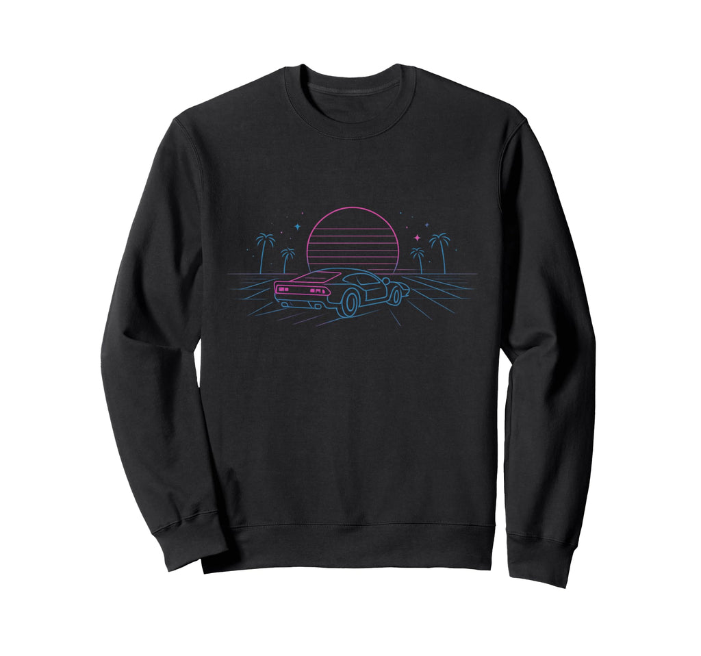 80S Synthwave Sweatshirt - Custom Art Print for Adults - T-Shirt, Sweatshirt, Hoodie
