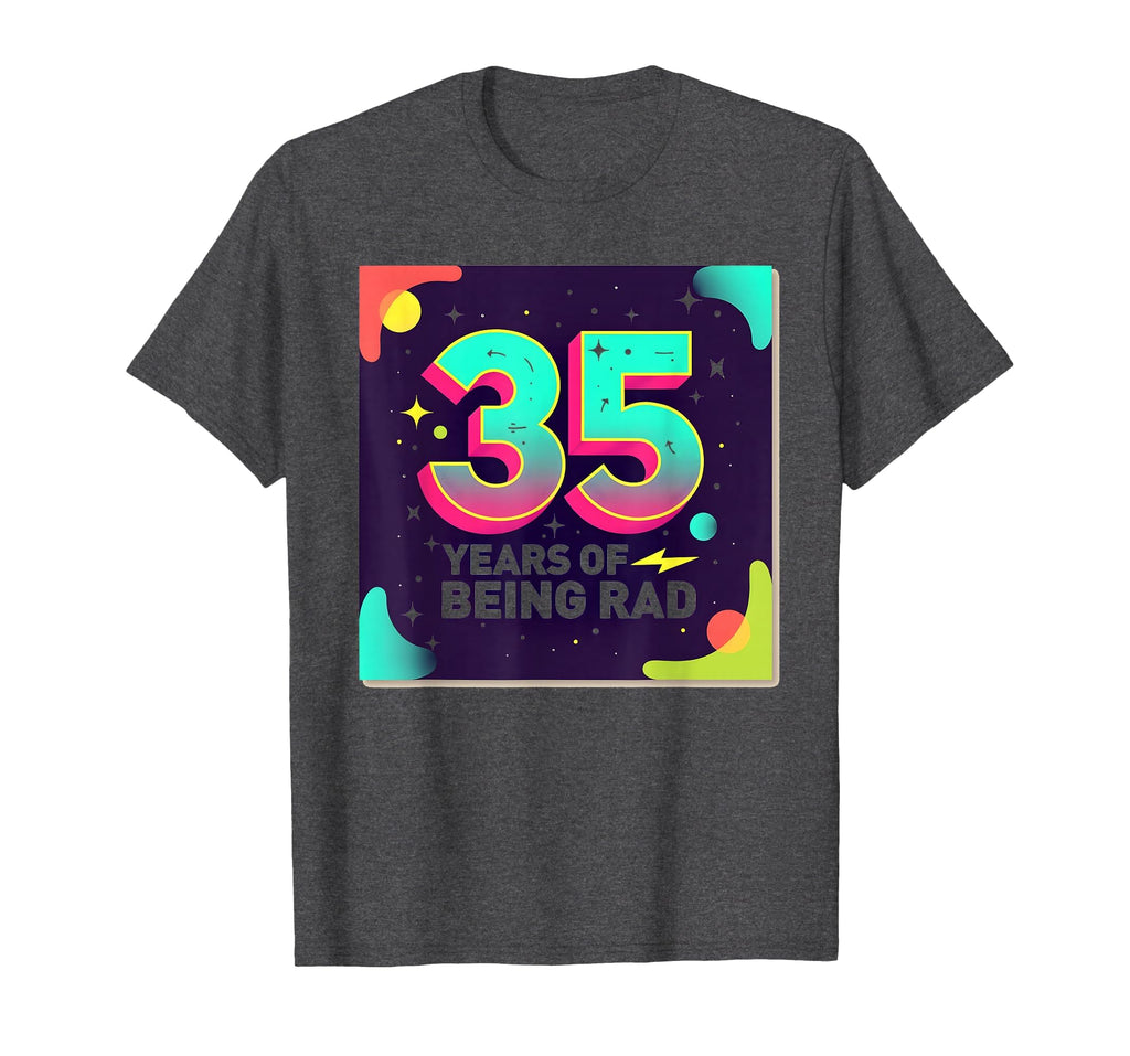35Th Birthday Gift Rad 80S Celebration Dark T-Shirt - Graphic Print Unisex - T-Shirt, Sweatshirt, Hoodie