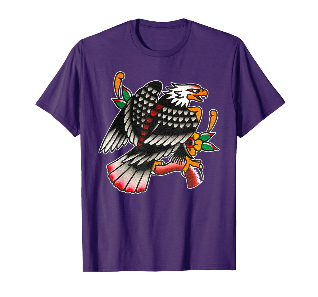 Bald Eagle Traditional Tattoo Flash T-Shirt - Fun Novelty Design for Adults - T-Shirt, Sweatshirt, Hoodie