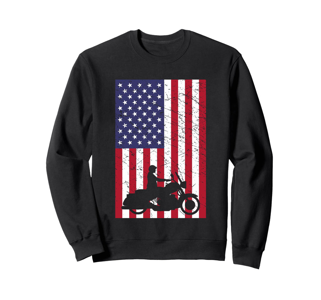 American Motorcycle Biker Usa Sweatshirt - Fun Novelty Design for Adults - T-Shirt, Sweatshirt, Hoodie