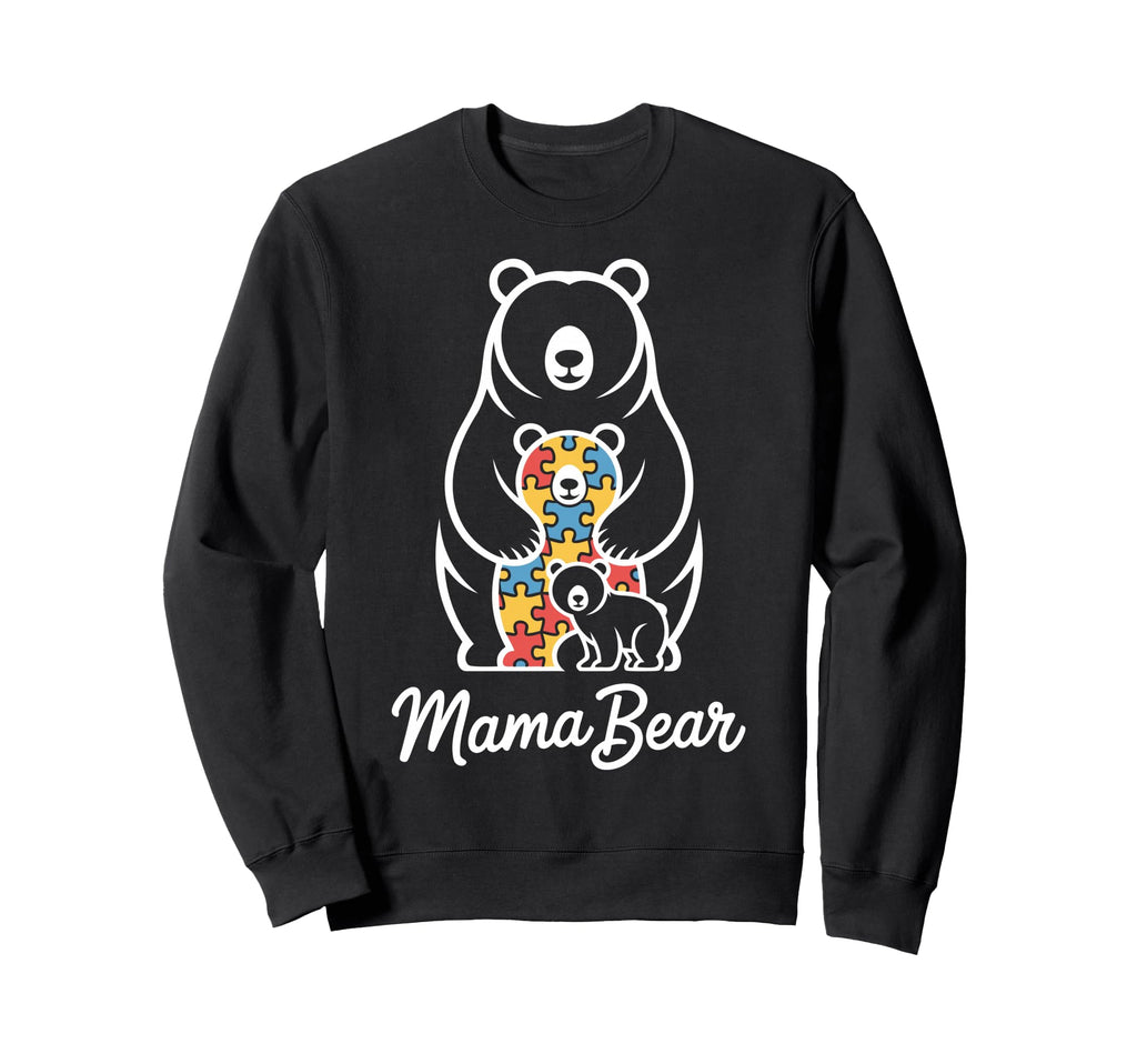 Autism Mom Mama Bear Autistic Sweatshirt - Minimalist Print for Adults - T-Shirt, Sweatshirt, Hoodie
