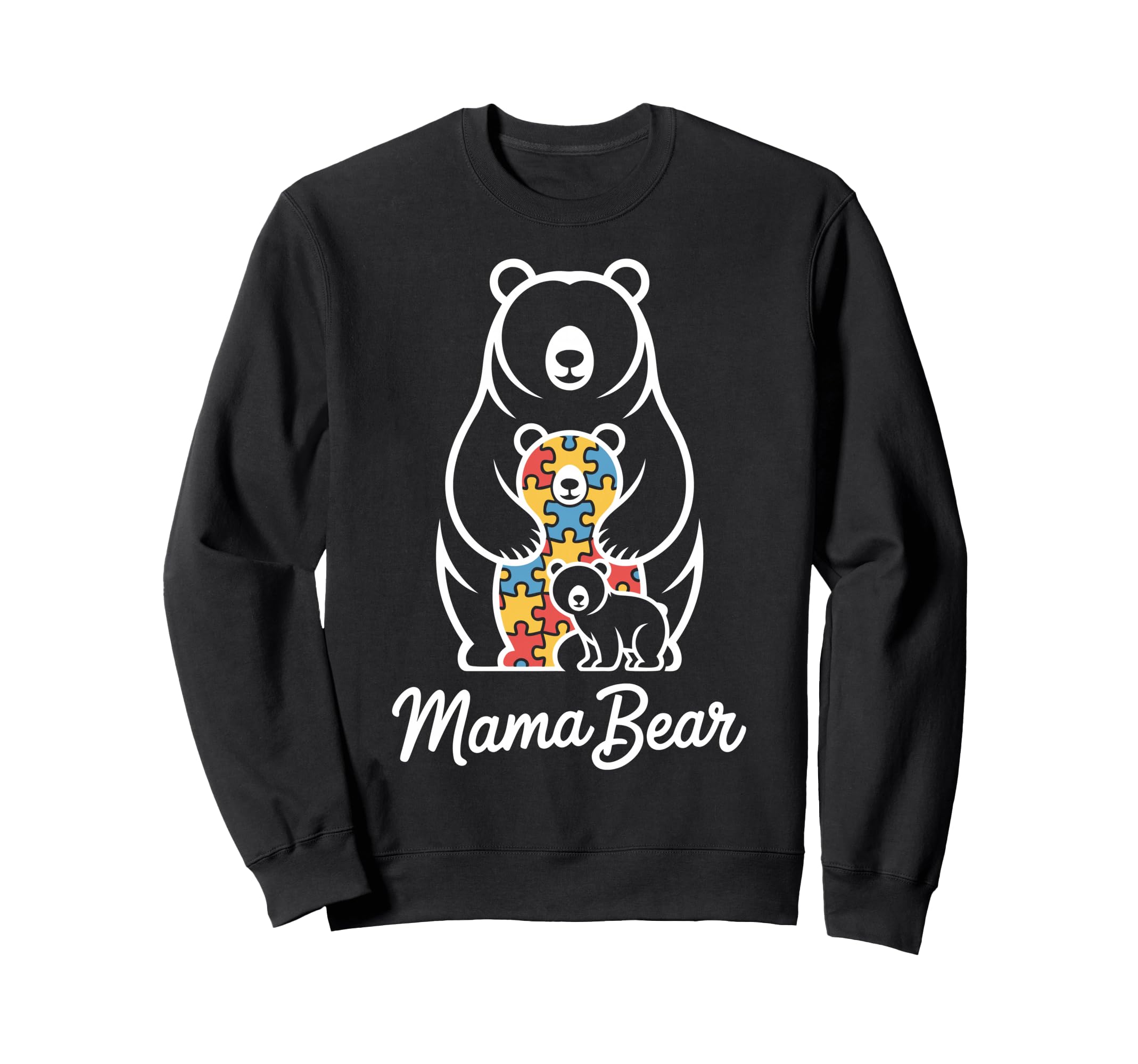 Autism Mom Mama Bear Autistic Sweatshirt - Minimalist Print for Adults - T-Shirt, Sweatshirt, Hoodie