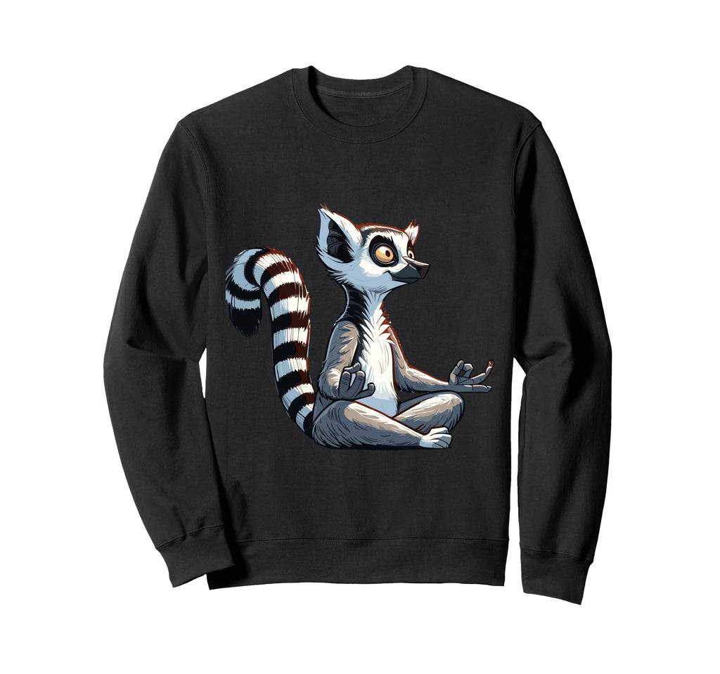 Meditation Lemur Yoga Pose Relaxing Sweatshirt - Graphic Print Men Women - T-Shirt, Sweatshirt, Hoodie