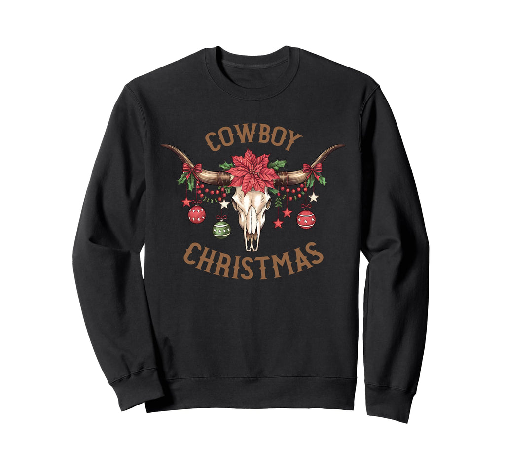 Cowboy Cow Skull Tree Balls Sweatshirt - Casual Everyday Wear Men Women - T-Shirt, Sweatshirt, Hoodie