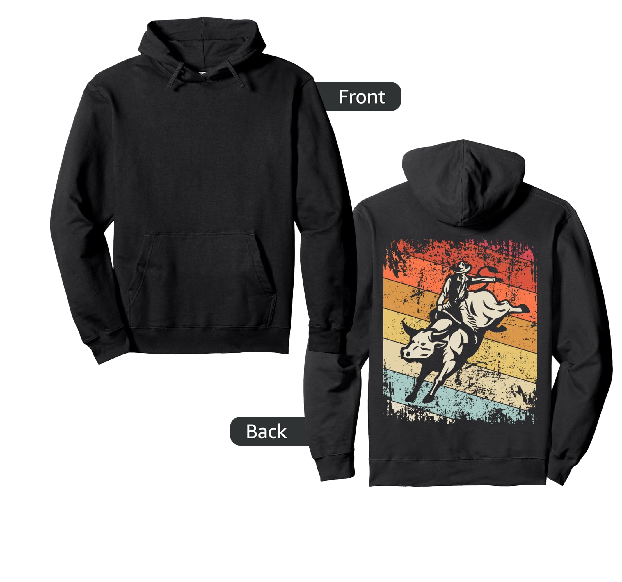 Bull Riding Cowboy Bull Rodeo Hoodie - Streetwear Style Men Women - T-Shirt, Sweatshirt, Hoodie