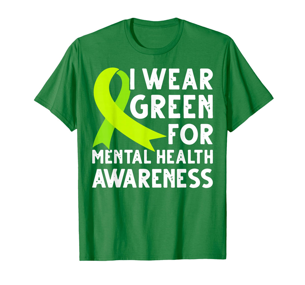 Mental Health Awareness We Wear Green T-Shirt - Unique Graphic Men Women - T-Shirt, Sweatshirt, Hoodie