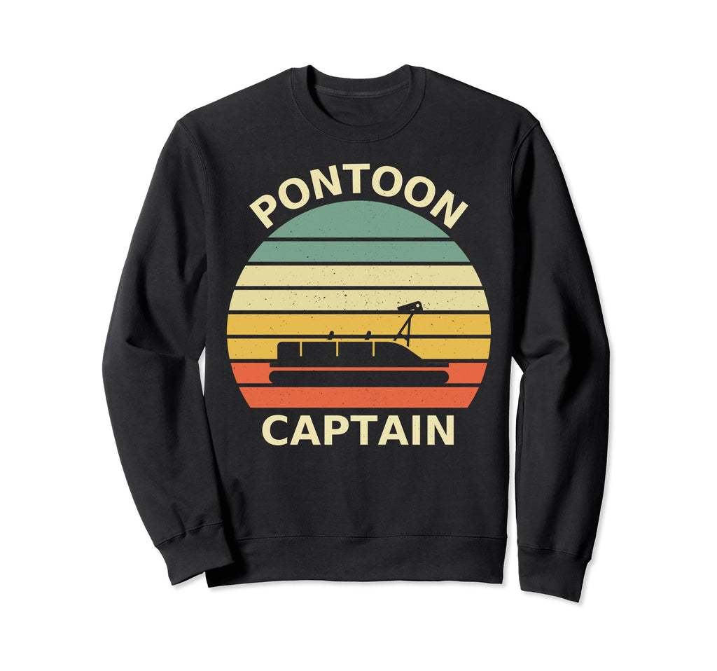 Pontoon Boat Captain Sunset Sweatshirt - Unique Graphic for Adults - T-Shirt, Sweatshirt, Hoodie