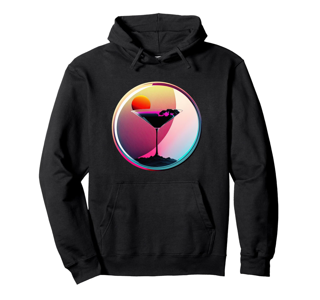 Martini Synthwave 80S Retrowave Aesthetic Hoodie - Minimalist Print Unisex - T-Shirt, Sweatshirt, Hoodie