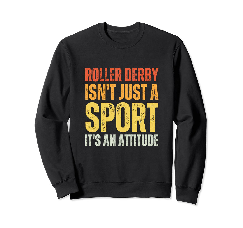 70S 80S Roller Derby Player Skater Sweatshirt - Minimalist Print for Adults - T-Shirt, Sweatshirt, Hoodie