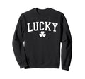 Lucky Shamrock Distressed St Sweatshirt - Minimalist Print Men Women - T-Shirt, Sweatshirt, Hoodie