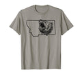 State Montana Grizzly Bear Minimalist T-Shirt - Custom Art Print Unisex - T-Shirt, Sweatshirt, Hoodie