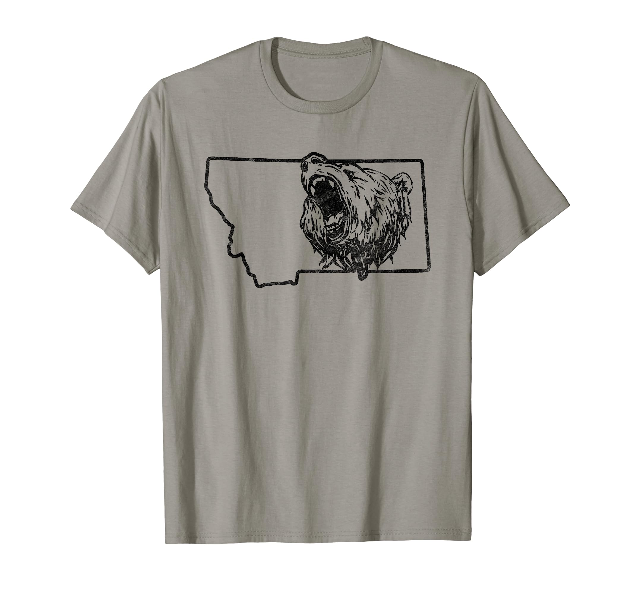 State Montana Grizzly Bear Minimalist T-Shirt - Custom Art Print Unisex - T-Shirt, Sweatshirt, Hoodie