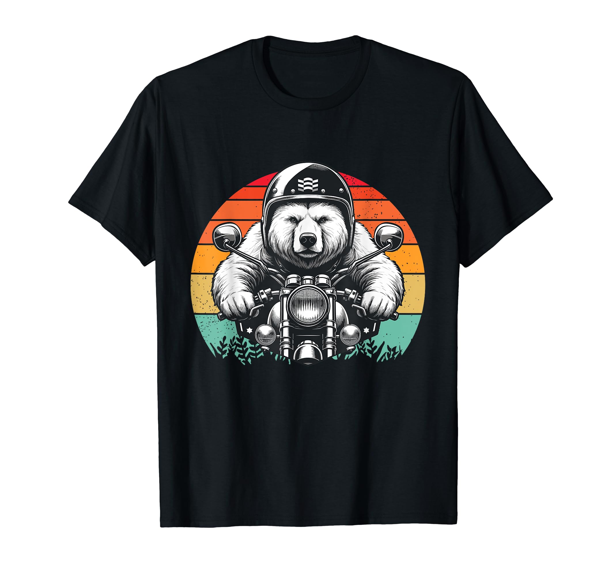 Grizzly Bear Motorcycle Biker T-Shirt - Minimalist Print for Adults - T-Shirt, Sweatshirt, Hoodie