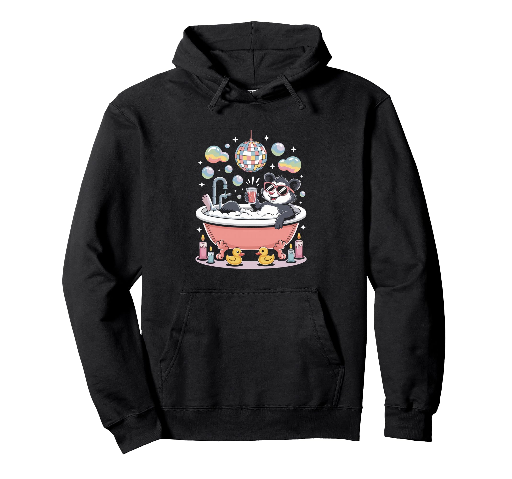 Chill Animal Disco Raccoon Fun Time Hoodie - Minimalist Print for Adults - T-Shirt, Sweatshirt, Hoodie