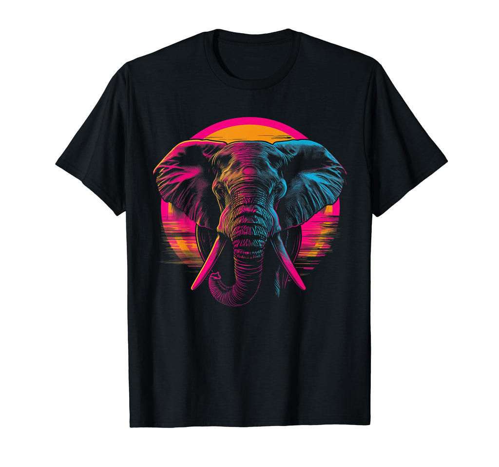 Elephant Vaporwave Aesthetic Synthwave T-Shirt - Aesthetic Graphic Unisex - T-Shirt, Sweatshirt, Hoodie