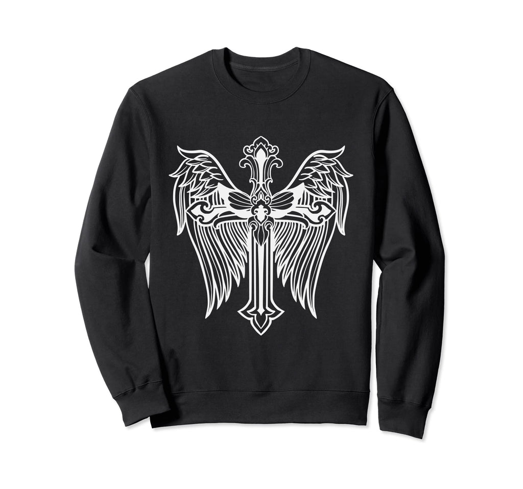 Sacred Cross Moth Goth Horror Sweatshirt - Casual Everyday Wear Men Women - T-Shirt, Sweatshirt, Hoodie