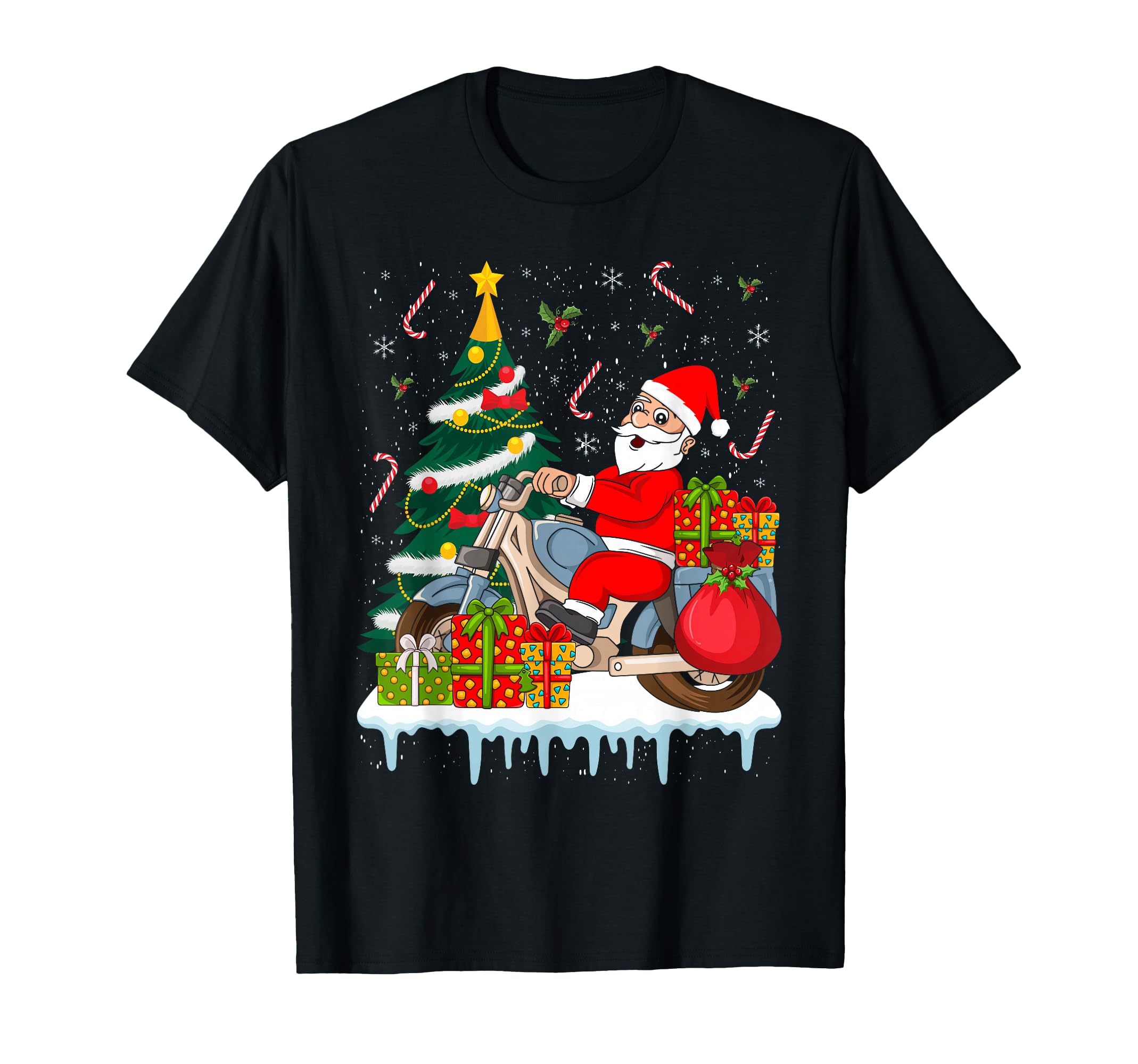 Santa Claus Motorcycle Biker Lover T-Shirt - Streetwear Style for Adults - T-Shirt, Sweatshirt, Hoodie