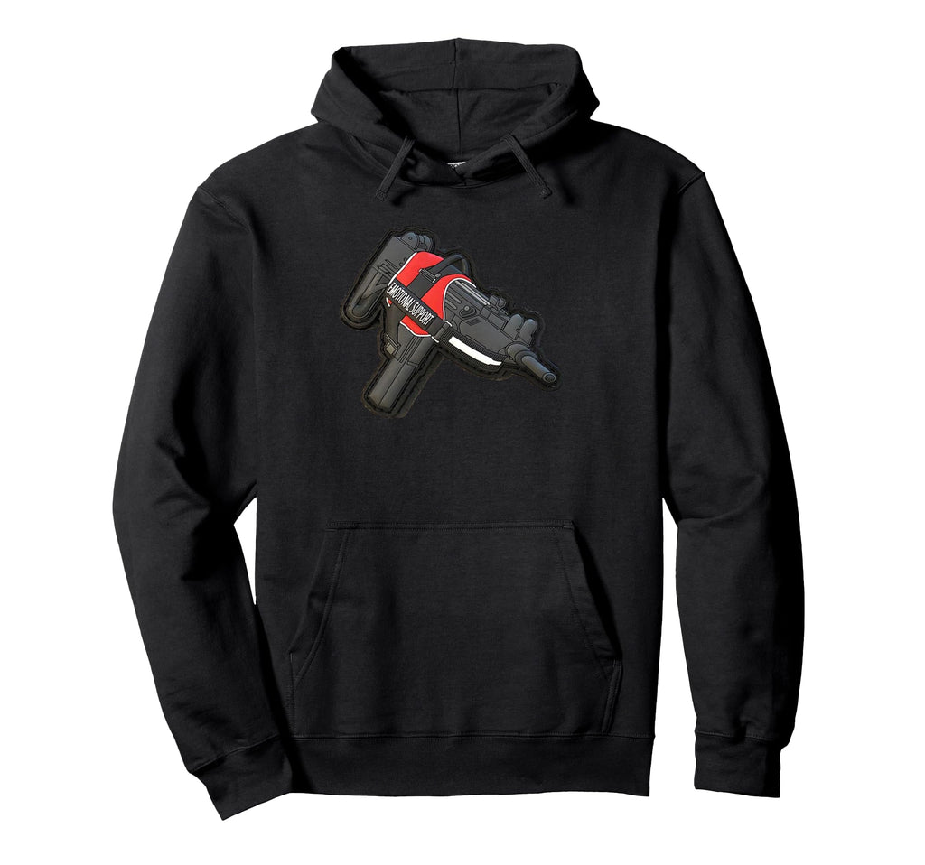 Stickthison Uzi Emotional Support Hoodie - Custom Art Print for Adults - T-Shirt, Sweatshirt, Hoodie