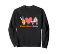 Peace Love Derby 70S 80S Roller Sweatshirt - Fun Novelty Design for Adults - T-Shirt, Sweatshirt, Hoodie