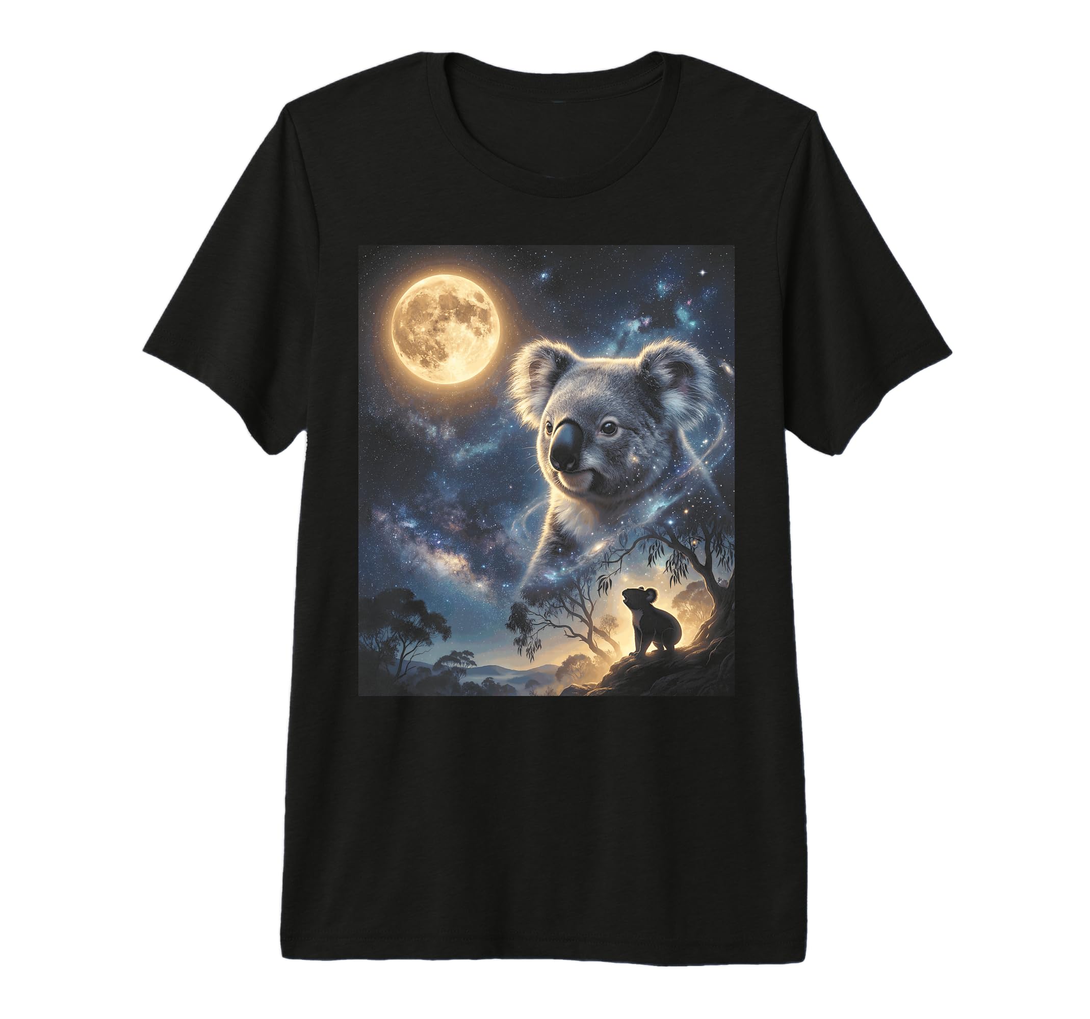 Howling Koala Full Moon Starry Night 90S T-Shirt - Graphic Print Men Women - T-Shirt, Sweatshirt, Hoodie