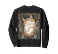 Sleeping Cat Floral Art Sweatshirt - Streetwear Style Unisex - T-Shirt, Sweatshirt, Hoodie