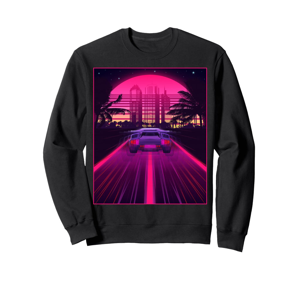 Synthwave Aesthetic Vaporwave 80S Sweatshirt - Novelty Apparel for Adults - T-Shirt, Sweatshirt, Hoodie