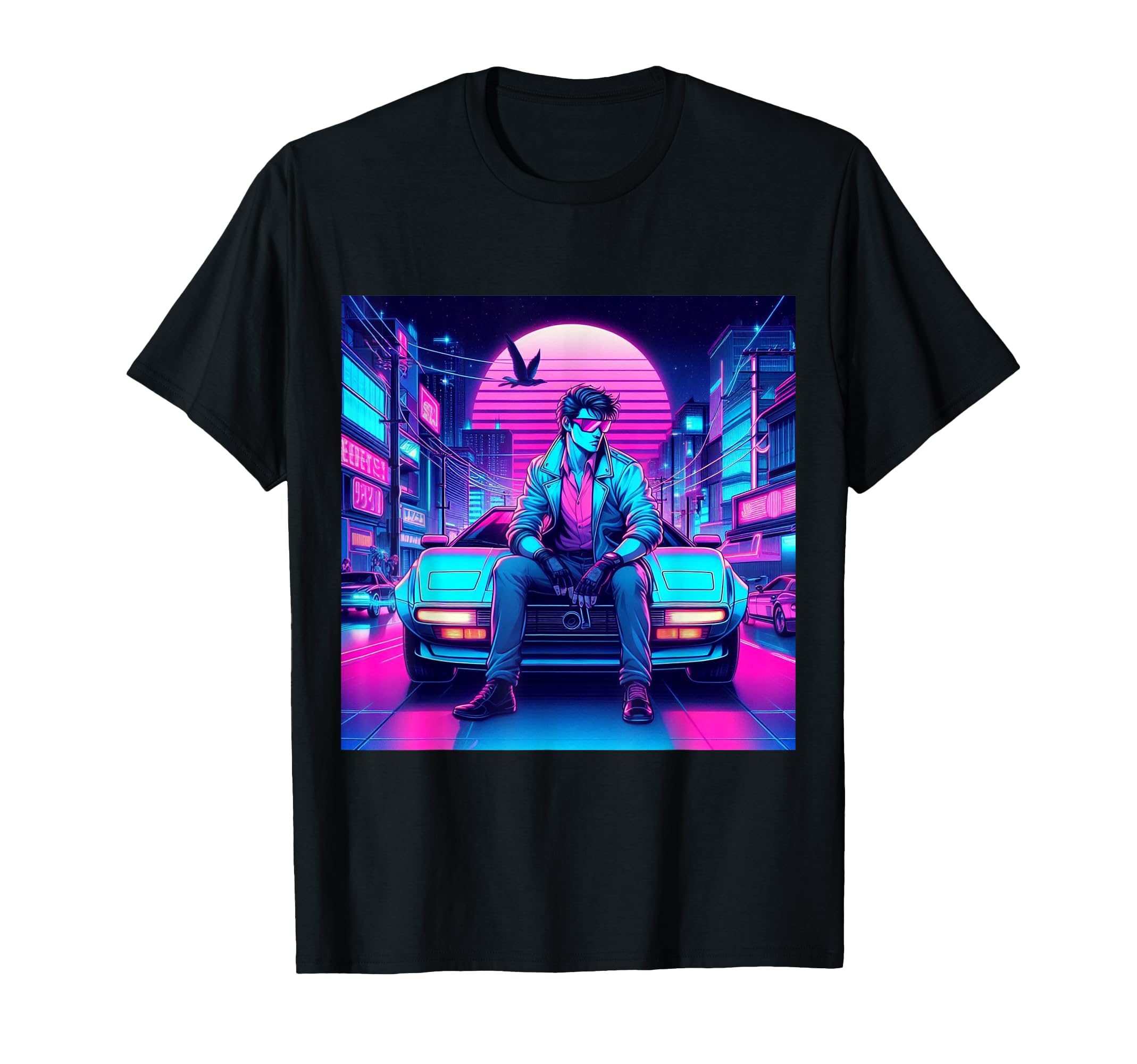 Synthwave Retrowave Outrun 80S Sports Car T-Shirt - Graphic Print Men Women - T-Shirt, Sweatshirt, Hoodie