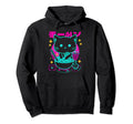 Kawaii Anime Cat Eating Ramen 80S Hoodie - Novelty Apparel for Adults - T-Shirt, Sweatshirt, Hoodie