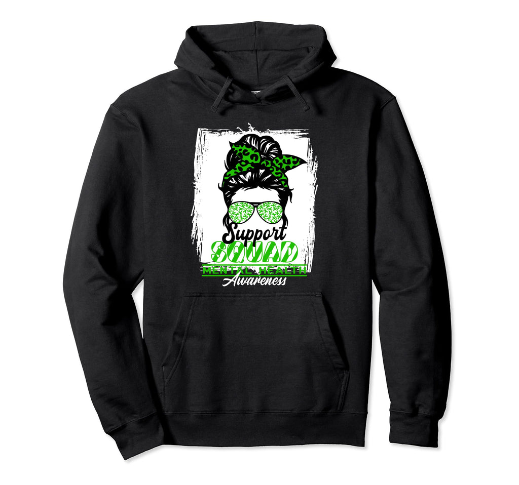 Messy Bun Support Awareness Squad I Hoodie - Aesthetic Graphic Men Women - T-Shirt, Sweatshirt, Hoodie