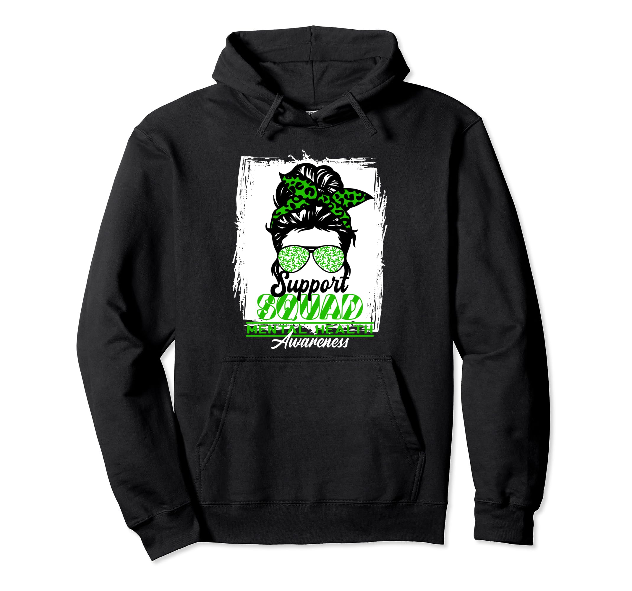 Messy Bun Support Awareness Squad I Hoodie - Aesthetic Graphic Men Women - T-Shirt, Sweatshirt, Hoodie