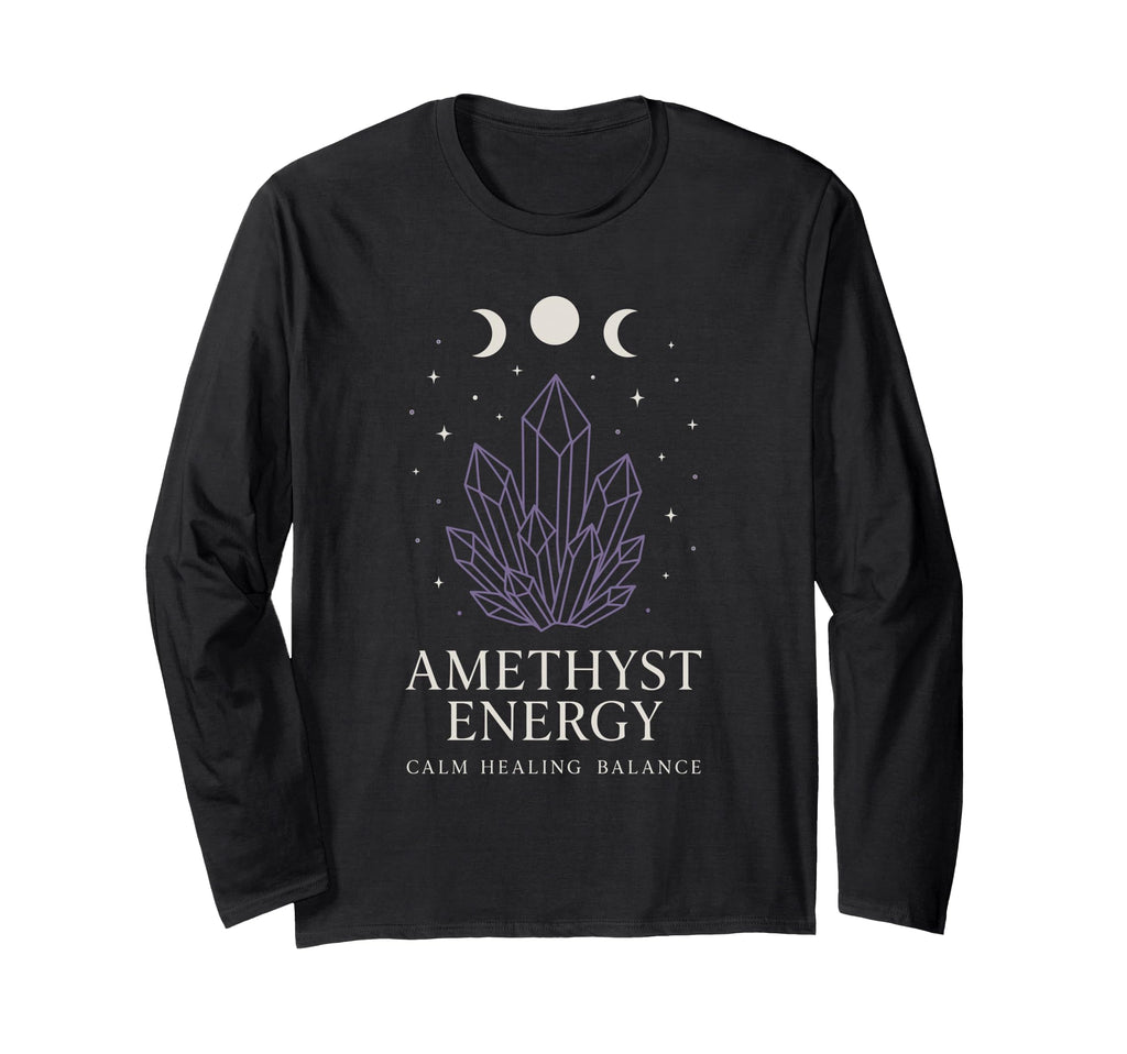 Amethyst Addict Healing Crystal Energy T-Shirt - Minimalist Print Unisex - T-Shirt, Sweatshirt, Hoodie