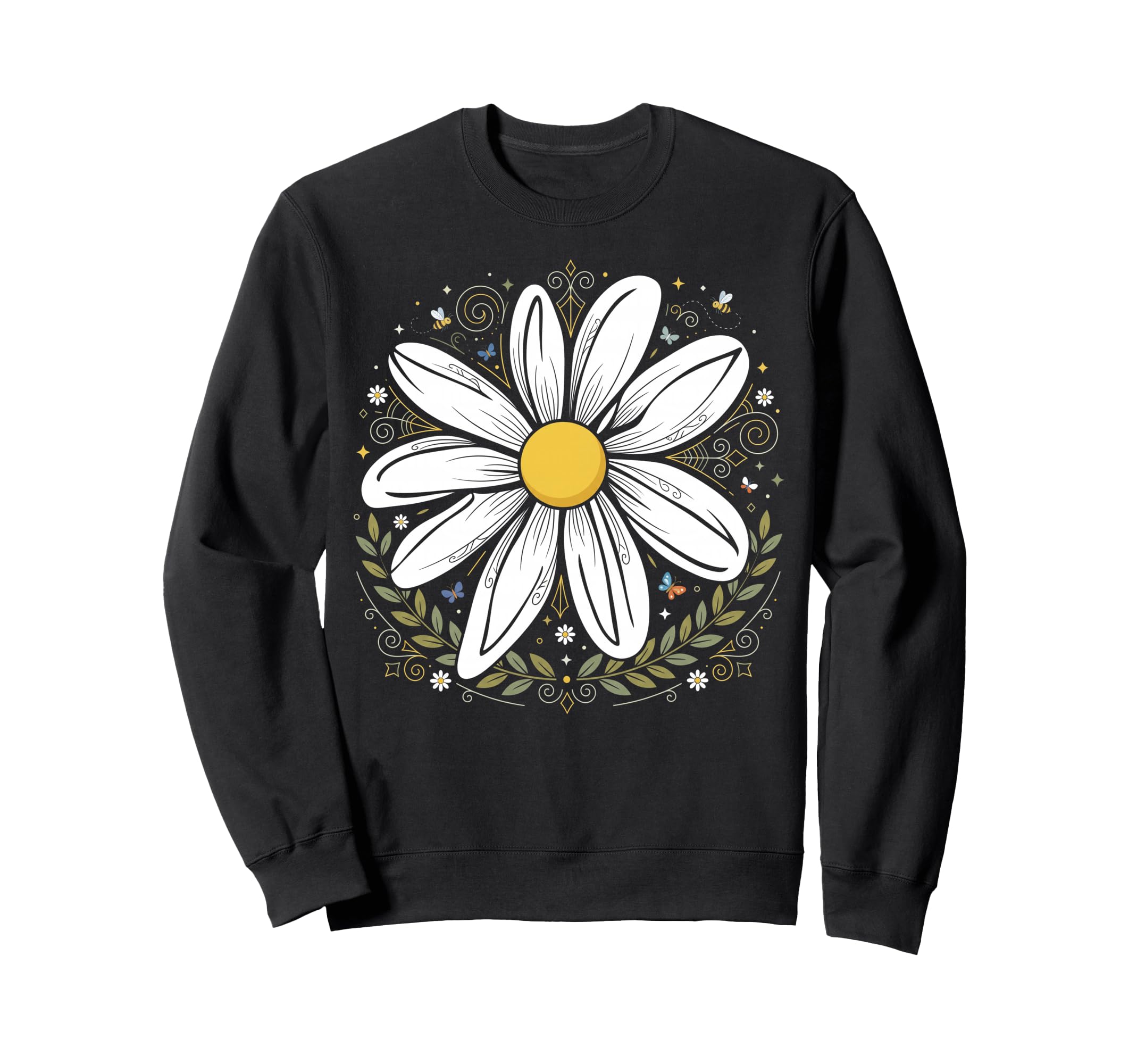 Floral Daisy Summer Flower Womens Sweatshirt - Fun Novelty Design Men Women - T-Shirt, Sweatshirt, Hoodie