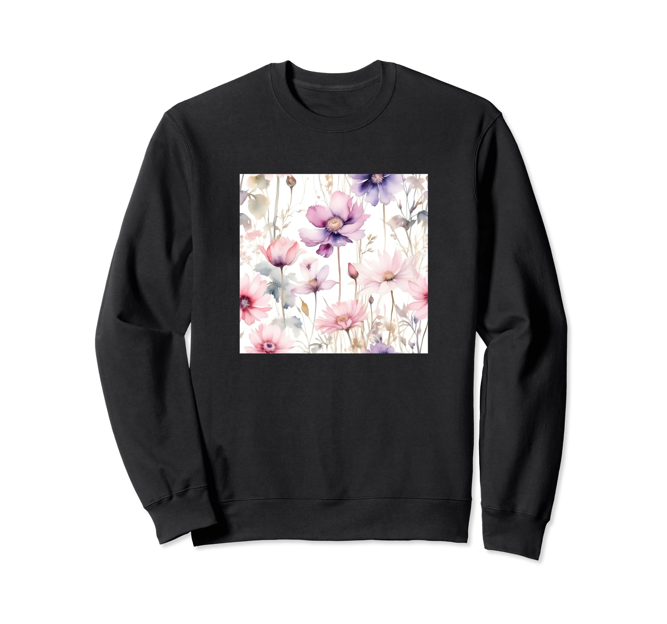 Watercolor Floral Pattern Sweatshirt - Trendy Graphic Men Women - T-Shirt, Sweatshirt, Hoodie