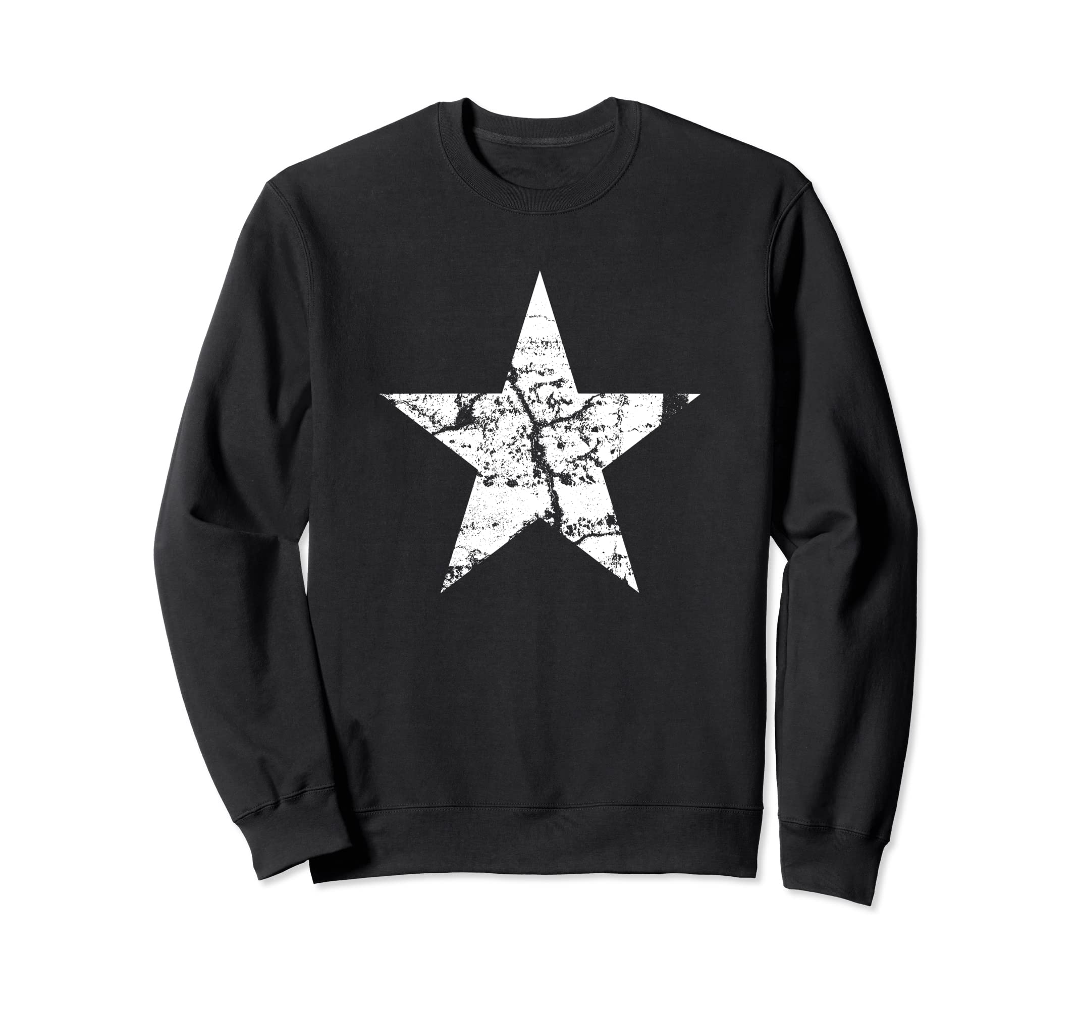 White Star Distressed White Star Sweatshirt - Aesthetic Graphic Men Women - T-Shirt, Sweatshirt, Hoodie
