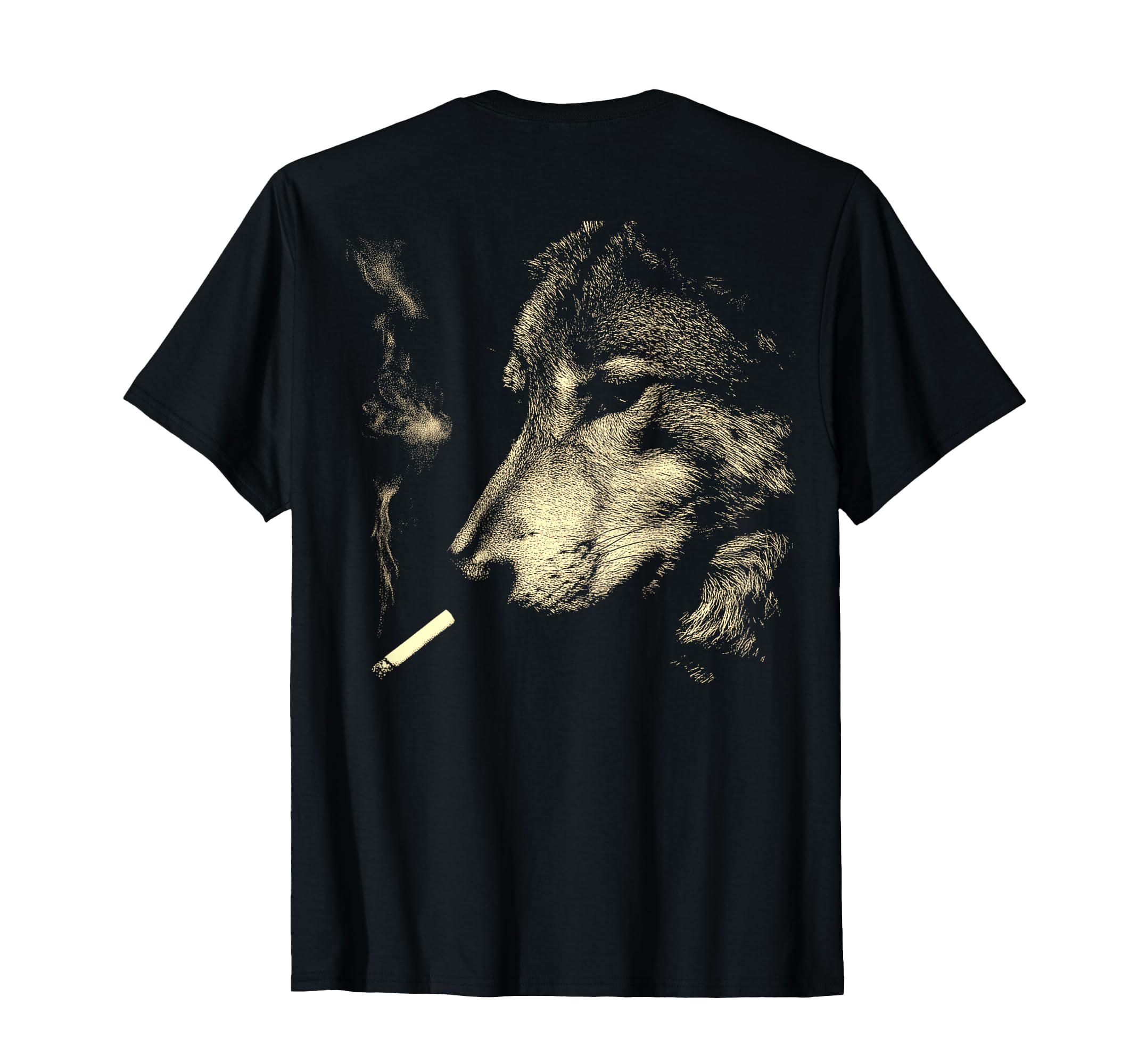 Wolf Smoking Cigarette Grunge Meme T-Shirt - Fun Novelty Design Men Women - T-Shirt, Sweatshirt, Hoodie