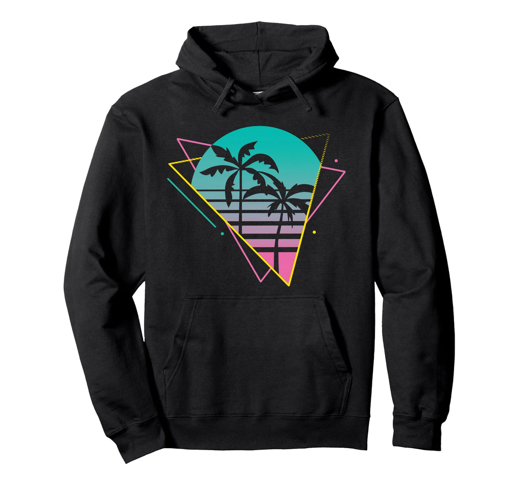Vaporwave 80S 90S Retrowave Palm Hoodie - Fun Novelty Design Men Women - T-Shirt, Sweatshirt, Hoodie