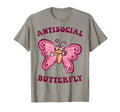Groovy Anti Social Butterfly Ironic T-Shirt - Trendy Graphic for Adults - T-Shirt, Sweatshirt, Hoodie