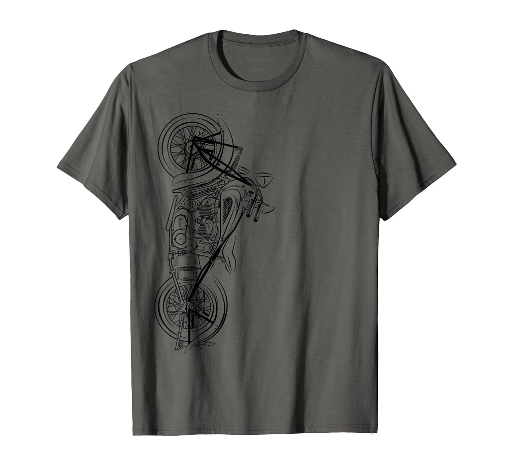 Bike Chopper White Motorcycle Biker T-Shirt - Novelty Apparel for Adults - T-Shirt, Sweatshirt, Hoodie