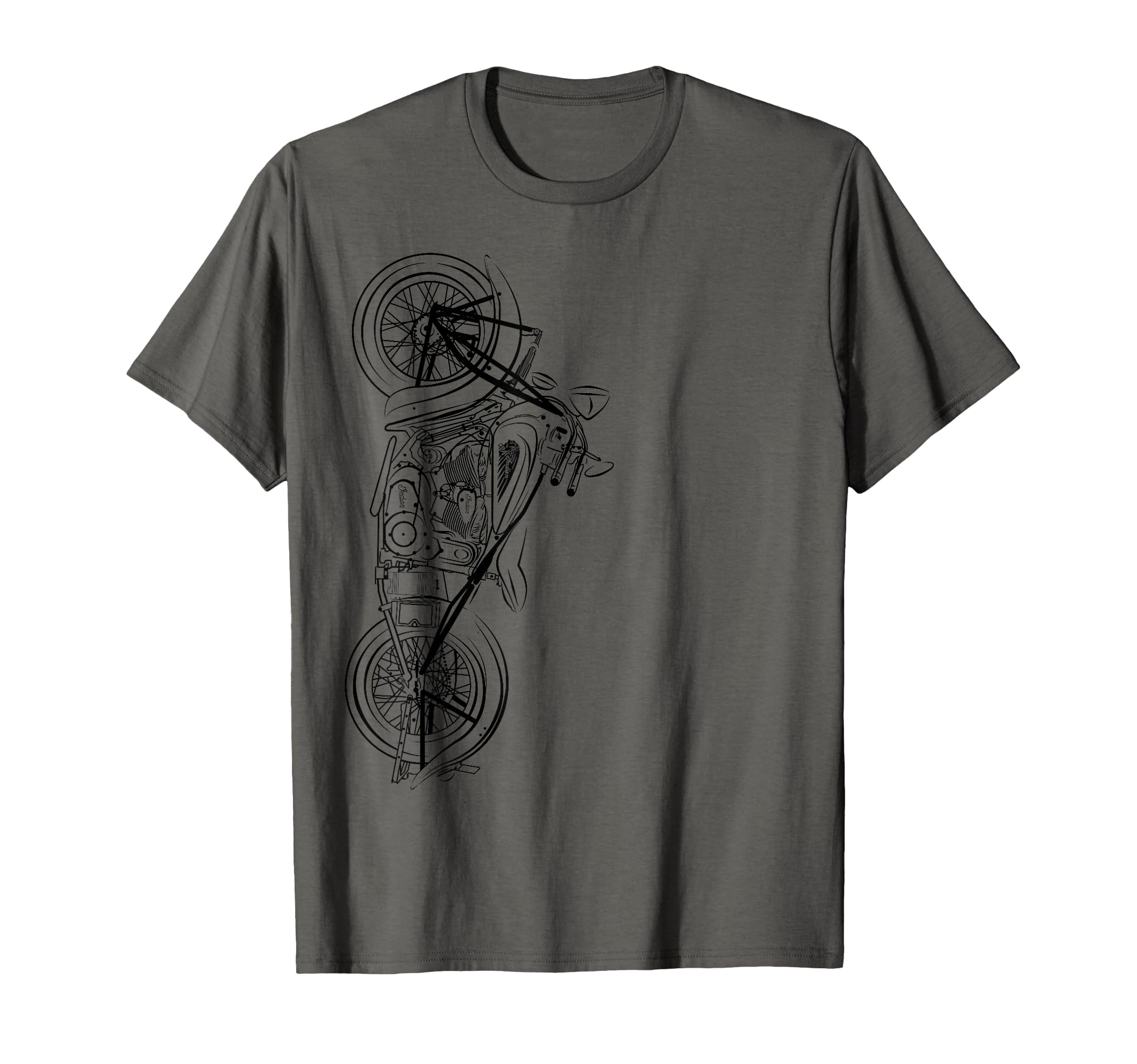 Bike Chopper White Motorcycle Biker T-Shirt - Novelty Apparel for Adults - T-Shirt, Sweatshirt, Hoodie