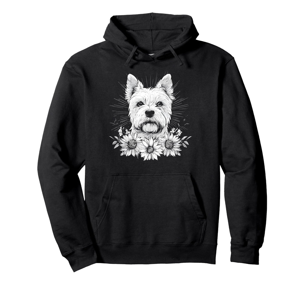 Tattoo West Highland White Terrier Hoodie - Minimalist Print for Adults - T-Shirt, Sweatshirt, Hoodie