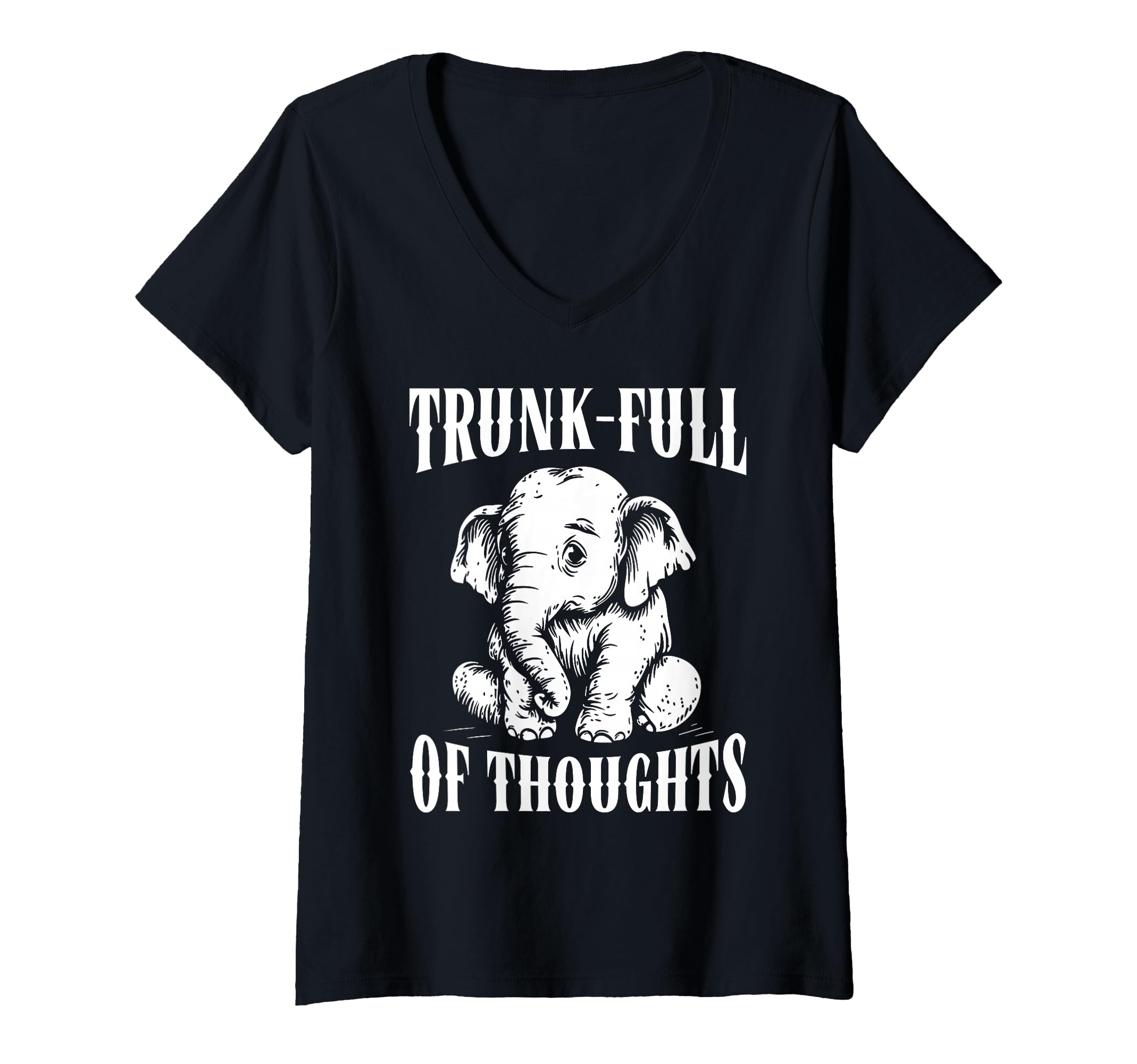 Womens Thoughtful Elephant T-Shirt - Minimalist Print for Adults - T-Shirt, Sweatshirt, Hoodie