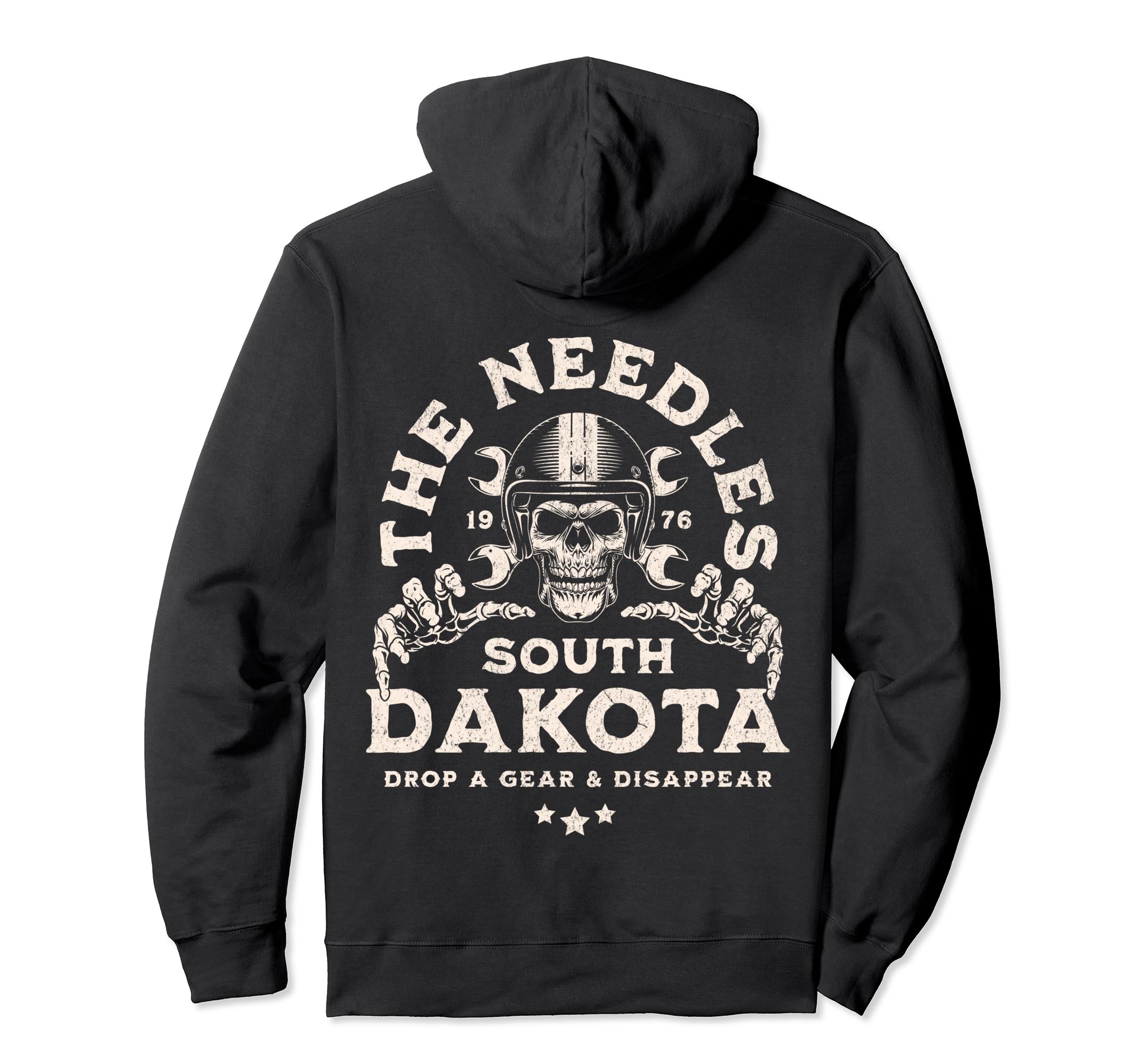 Needles South Dakota Motorcycle Biker Hoodie - Minimalist Print Unisex - T-Shirt, Sweatshirt, Hoodie
